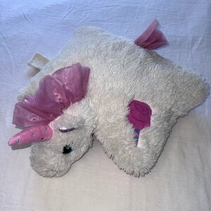 Pillow Pets Unicorn Plush Pillow White Pink Magical Stuffed Animal Soft EUC